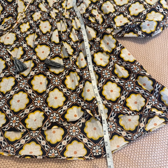 Mille Thalia Top in Merida Black Brown Cream Yellow Retro Floral XXS - Picture 12 of 14